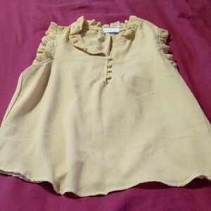 Mind Code Yellow Ruffle Blouse